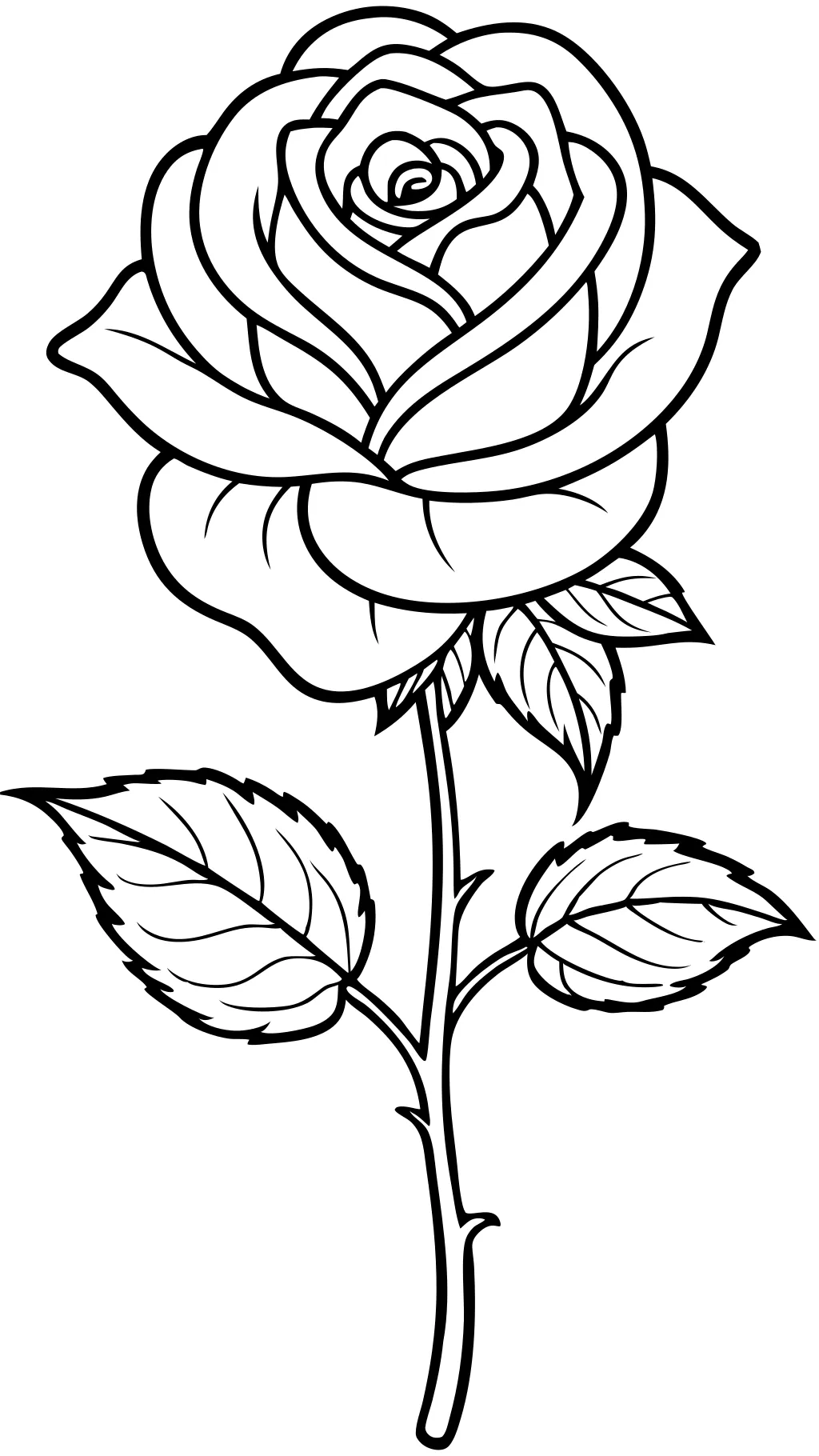 coloring page of a rose